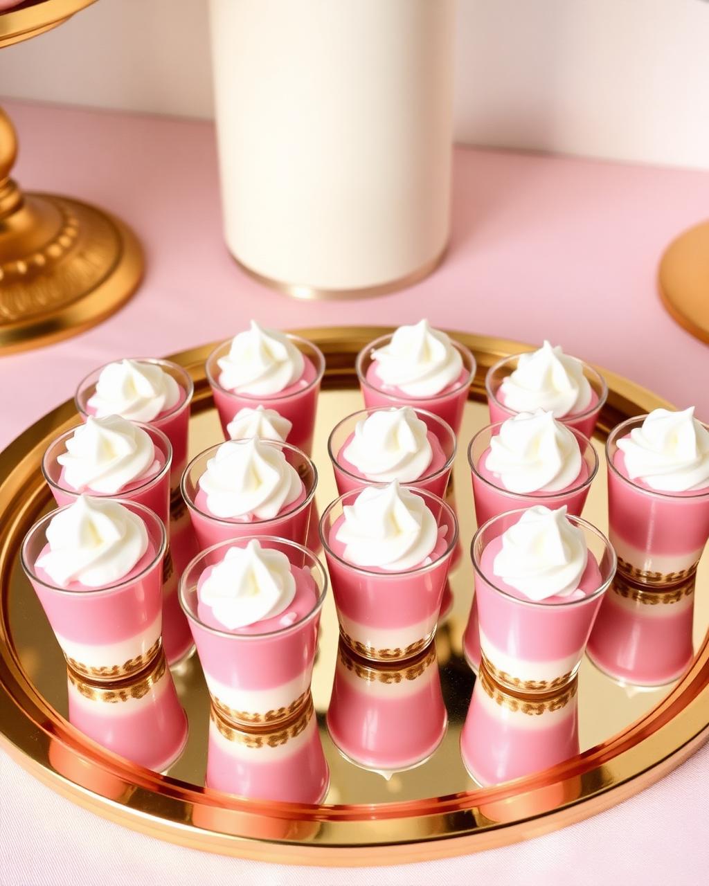 Layered dessert cups with whipped cream
